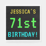 [ Thumbnail: Fun Vintage/Retro Video Game Look 71st Birthday Paper Napkin ]