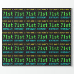 [ Thumbnail: Fun Vintage/Retro Video Game Look 71st Birthday Wrapping Paper ]
