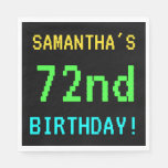 [ Thumbnail: Fun Vintage/Retro Video Game Look 72nd Birthday Paper Napkin ]