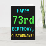 [ Thumbnail: Fun Vintage/Retro Video Game Look 73rd Birthday Card ]