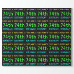 [ Thumbnail: Fun Vintage/Retro Video Game Look 74th Birthday Wrapping Paper ]