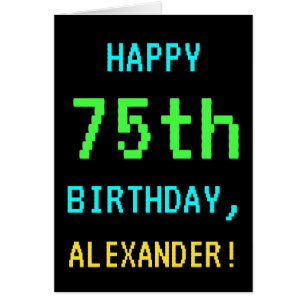 Fun Vintage/Retro Video Game Look 75th Birthday Cards
