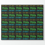 [ Thumbnail: Fun Vintage/Retro Video Game Look 75th Birthday Wrapping Paper ]