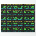 [ Thumbnail: Fun Vintage/Retro Video Game Look 76th Birthday Wrapping Paper ]