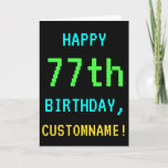 [ Thumbnail: Fun Vintage/Retro Video Game Look 77th Birthday Card ]