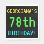 [ Thumbnail: Fun Vintage/Retro Video Game Look 78th Birthday Paper Napkin ]