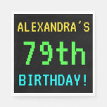[ Thumbnail: Fun Vintage/Retro Video Game Look 79th Birthday Napkin ]