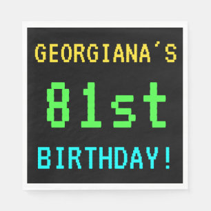 Fun Vintage/Retro Video Game Look 81st Birthday Napkins