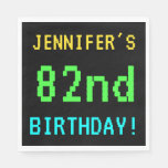 [ Thumbnail: Fun Vintage/Retro Video Game Look 82nd Birthday Napkin ]