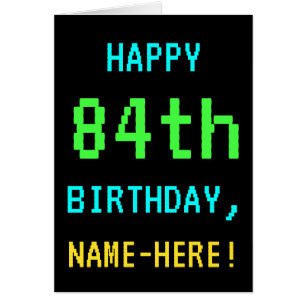 Fun Vintage/Retro Video Game Look 84th Birthday Cards