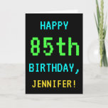 [ Thumbnail: Fun Vintage/Retro Video Game Look 85th Birthday Card ]