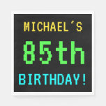 [ Thumbnail: Fun Vintage/Retro Video Game Look 85th Birthday Napkin ]