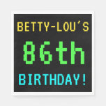 [ Thumbnail: Fun Vintage/Retro Video Game Look 86th Birthday Paper Napkin ]
