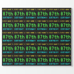 [ Thumbnail: Fun Vintage/Retro Video Game Look 87th Birthday Wrapping Paper ]