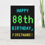 [ Thumbnail: Fun Vintage/Retro Video Game Look 88th Birthday Card ]