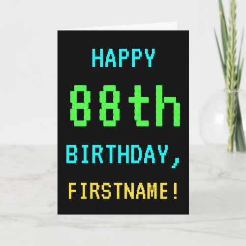 Fun VintageRetro Video Game Look 88th Birthday Card