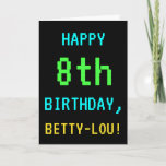 [ Thumbnail: Fun Vintage/Retro Video Game Look 8th Birthday Card ]