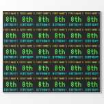 [ Thumbnail: Fun Vintage/Retro Video Game Look 8th Birthday Wrapping Paper ]