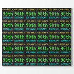[ Thumbnail: Fun Vintage/Retro Video Game Look 90th Birthday Wrapping Paper ]