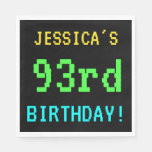[ Thumbnail: Fun Vintage/Retro Video Game Look 93rd Birthday Napkin ]