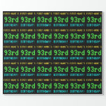 [ Thumbnail: Fun Vintage/Retro Video Game Look 93rd Birthday Wrapping Paper ]