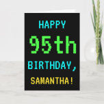 [ Thumbnail: Fun Vintage/Retro Video Game Look 95th Birthday Card ]
