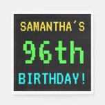 [ Thumbnail: Fun Vintage/Retro Video Game Look 96th Birthday Napkin ]