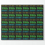 [ Thumbnail: Fun Vintage/Retro Video Game Look 99th Birthday Wrapping Paper ]