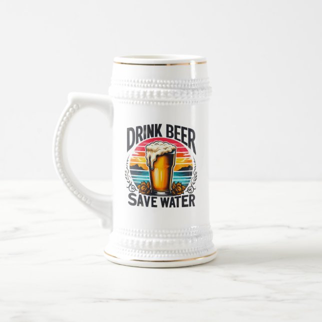 Fun Vintage Sunset Beer Stein (Left)
