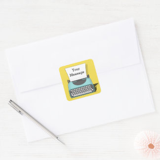 Fun Vintage Teal Typewriter All Occasion Sticker
