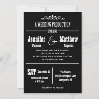 Fun Vintage Theatre Wedding Invitations