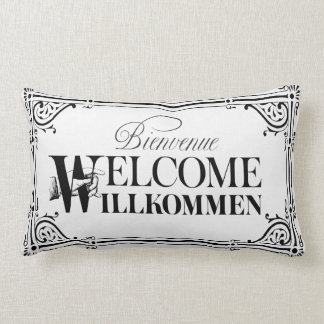 Fun Vintage Welcome Pillow - Pick Your Color