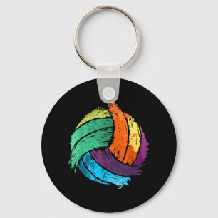 Fun Volleyball Art For Boys Girls Women Volleyball Keychain
