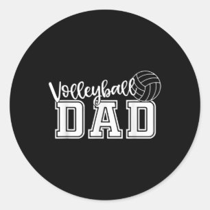 Fun Volleyball Dad Volleyball Father Player Lover  Classic Round Sticker