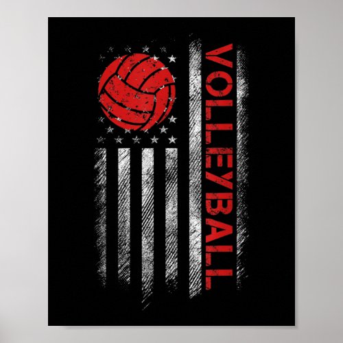 Fun Volleyball Design For Men Women USA Patriotic  Poster