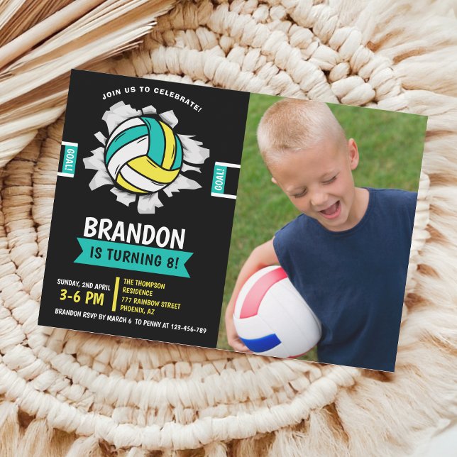 Fun Volleyball Kids Birthday Invitation (Creator Uploaded)