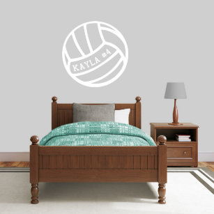 Fun Volleyball With Name Large Wall Decal