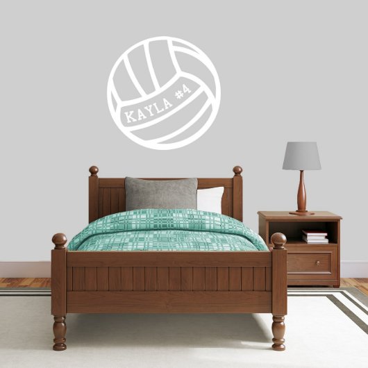 Fun Volleyball With Name Large Wall Decal (Front)