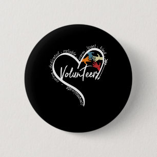Fun Volunteer Graphic Tees Tops Back To School Art Button