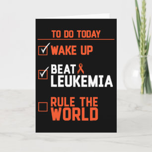 Fun Wake Up Beat Leukemia Rule The World Cancer Card