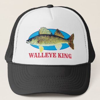 Fun "walleye King" Trucker Hat by DakotaInspired at Zazzle