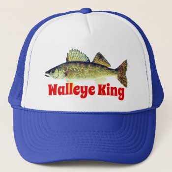 Fun "walleye King" Trucker Hat by DakotaInspired at Zazzle