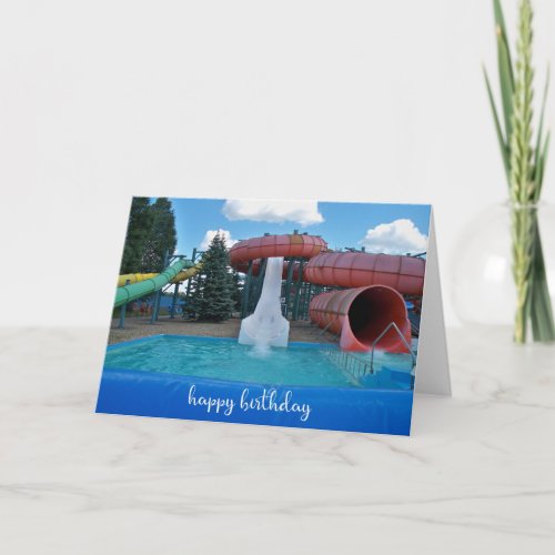Fun Water Park and Slides Birthday Card