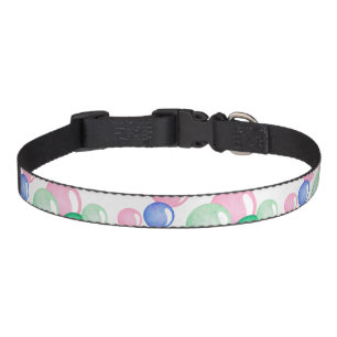 Fun Watercolor Bubbles on White Pet Collar