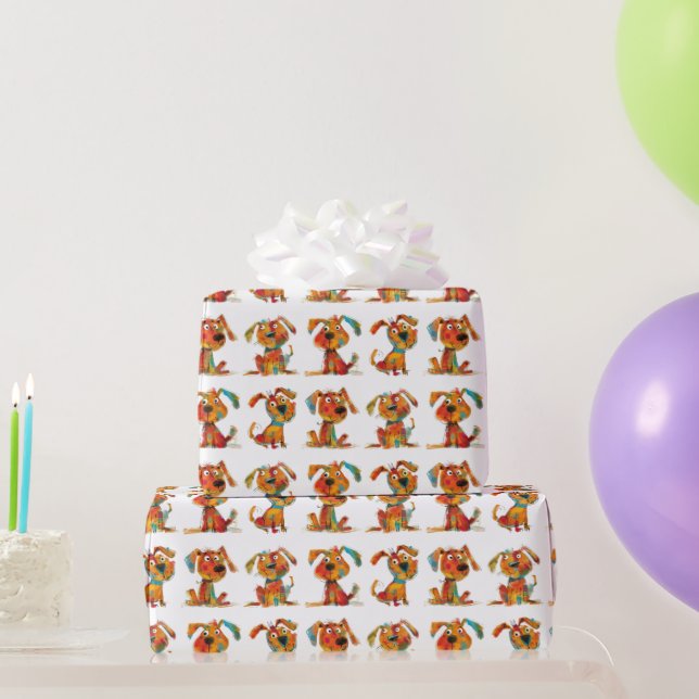 Fun Watercolor Dogs Wrapping Paper (Party Gifts)