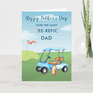 Fun Watercolor Father's Day Card Golf Theme