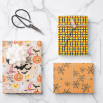 Fun Watercolor Halloween Wrapping Paper Sheets