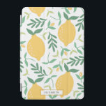 Fun Watercolor Lemon Print Pattern iPad Mini Cover<br><div class="desc">This trendy iPad cover features a watercolor lemon pattern great for summer time or happy back to school vibes. Click "Personalize" to add your name or text. Click "Click to customize further" to change font style,  size or color.</div>