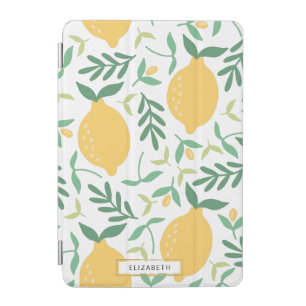 Fun Watercolor Lemon Print Pattern iPad Mini Cover