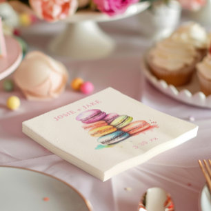 Fun watercolor paint splash macaroons napkins